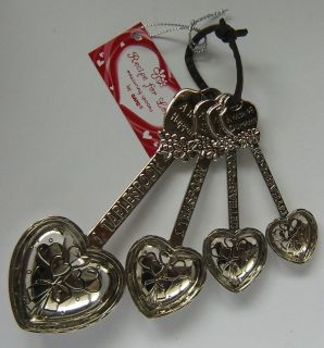 Recipe for Love Heavy Metal Measuring Spoon Set Hearts Valentine Gift 