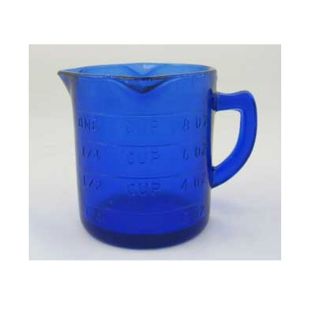 NEW Cobalt Blue Glass 1 Cup Measuring Cup with 3 Pouring Spouts