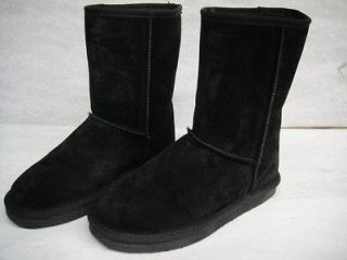 Lamo Suede Pull on Boots w/ Faux Fur Lining 7M BLACK RTL$43