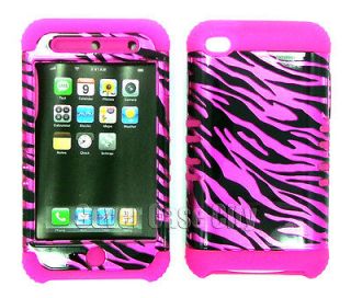 For Apple iPod Touch 4 Generation Case Pink Zebra Print Skin Hard 
