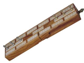 Wooden Folding Cribbage Board inlaid 2 tracks crib pegs