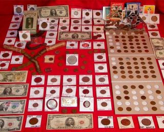 RARE OLD COIN COLLECTION,1921 MORGAN DOLLAR,RED 5 BILL,GOLD &SILVER,US 