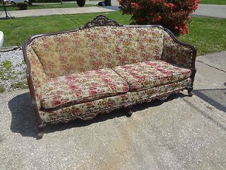Antique Victorian Solid Wood Camelback Sofa Couch Chaise Custom 