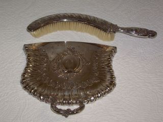 Antique Silver Silent Butler Crumb Tray With Brush ~ SALE was $365 