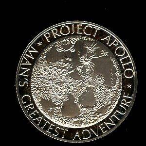 APOLLO 13 Space Flown 2 Moon Material Large Silver Coin