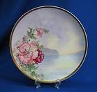 HANDPAINTED HAVILAND LIMOGES FLORAL AND SCENIC CABINET PLATE ARTIST 