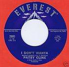 Patsy Cline 45 I Dont Wanta 1957 Hillbilly Rocker M  USA Pressing