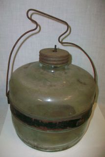 Vintage Tinted Glass Owens Illinois Stove Oil Drip Jar Bottle w 