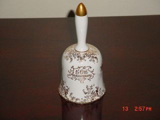 COLLECTIBLE DECORATIVE 50TH ANNIVERSARY BELL PORCELAIN