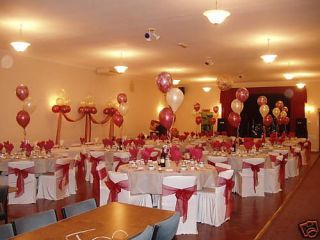 60th (Ruby) Anniversary Party Helium Balloons Ribbons