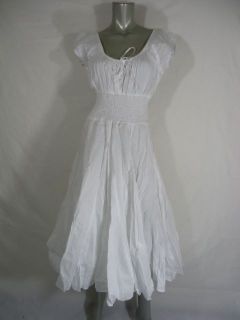 Grace Elements Peasant Dress WHITE M nwt