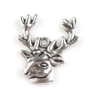   Wholesale Alloy Pendant Vintage Silver Antelope Head Charms Finding