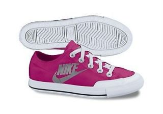 NEW JUNIOR NIKE GO LOW CANVAS GIRLS PUMPS LACE TRAINERS IN PINK/WHITE 