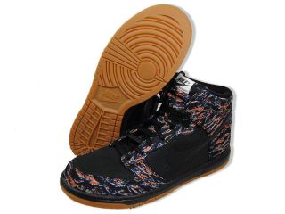 NIKE Men Dunk High Supreme Black Blue Orange Basketball Shoes SZ 12