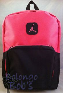 NIKE AIR JORDAN JUMPMAN 23 Black & Pink School Gym Backpack Book Bag 