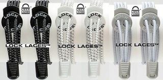 LOCK LACES™ 3 Pair Set (CLASSIC Black/White/Grey) Only $14.99 FREE 