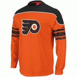 Reebok Mens NHL Shootout Shirt Philadelphia Flyers NWT Long Sleeve