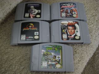 Lot of 5 Nintendo 64 N64 Games * Turok * Mortal Kombat 4 * 007 * Star 