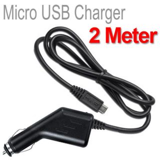2M 2 METER EXTRA LONG CABLE MICRO USB IN CAR MOBILE PHONE CHARGER 12 