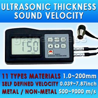   Ultrasonic Thickness Gauge Meter 1~200mm Tester Metal/Non Meta​l