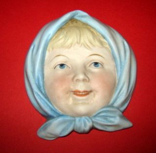 OLD Porcelain Miniature Art Deco Lady GIRL Wall Mask