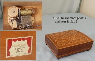 Old Marquetry Box with New Reuge Music My Heart Will Go On from 