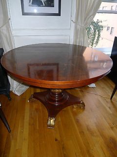antique round pedestal table in Tables