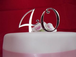 Mirrored Acrylic number CAKE TOPPERS  BIRTHDAY/ANNIVERS