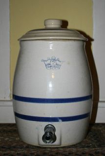 Antique Crock Ransbottom 2 Gallon Water Cooler with Lid