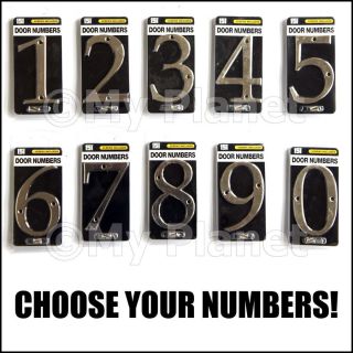  SILVER CHROME STEEL HOUSE FRONT DOOR HOTEL ROOM NUMBERS PICK NUMBER 