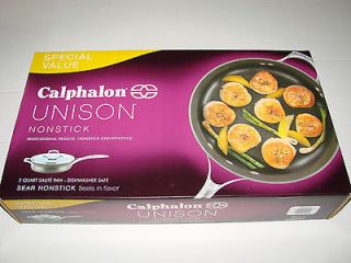CALPHALON UNISON #5003P SEAR NONSTICK 3 QT. SAUTE PAN & COVER NEW IN 