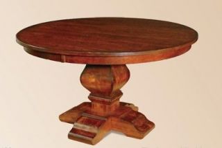   Round Pedestal Dining Table Extending Solid Wood Oak 48,54,60