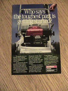 1986 vintage ad HONDA POWER EQUIPMENT advertisement LAWN MOWER