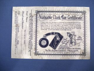 Lone Ranger Clark Bar Certificate for Watch