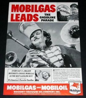 1938 OLD MAGAZINE PRINT AD,, MOBILGAS, PEGASUS PUMP SIGN, SOCONY