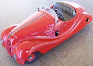 Antique 1930s   1940s SCHUCO EXAMICO 4001 windup tin toy sports car 