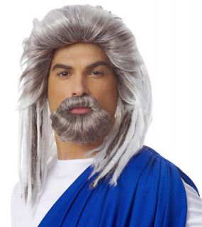 Mens Poseidon Roman Neptune Halloween Costume Beard Wig
