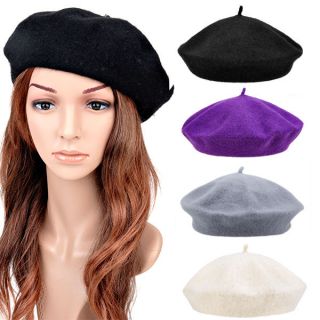 Men Ladies Unisex 100% Wool Beret French Style Hat Cap Winter Keep 