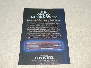 Onkyo Integra DX 530 CD Ad, 1988, Article, 1 page,