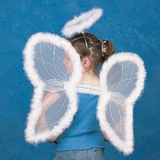 19 White Feather Angel Wings & Halo Christmas Halloween Costume