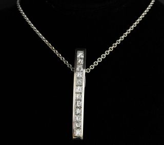   SIGNED 3.60ctw FLAWLESS IDEAL DIAMOND 18K WHITE GOLD PENDANT NECKLACE