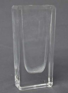 Vintage Edenfalk Skruf Crystal Art Glass Vase Rectangle Sweden 6.25
