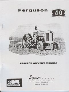 Ferguson 40 Tractor Owners Manual Book Massey Harris