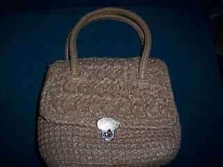 VINTAGE ITS IN THE BAG STRAW TYPE HANDBAG RITTER PURSE MADE IN 