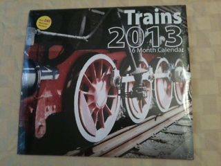 2013 Wall Calendar Trains Brand New 