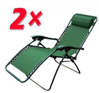   Green Zero Gravity Chair Folding Recliner Patio Pool Lounge Chairs