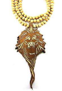 Wooden Zion Lion Pendant Piece 36 Chain Necklace All Good Wood Style 