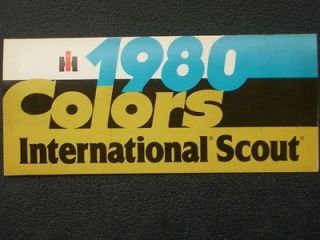 Vintage Original 1980 International Scout Colors Brochure unused Nice