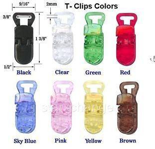 25 Baby Pacifier Badge T Clips Bib Holder U PICK COLOR