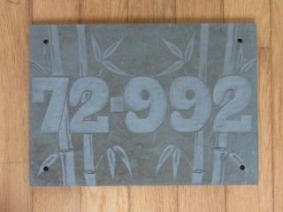 Slate Address Plaque with Bamboo Design
